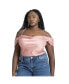 ფოტო #1 პროდუქტის Plus Size Off The Shoulder Cowl Neck Blouse