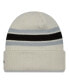 Фото #2 товара Men's Cream Las Vegas Raiders Team Stripe Cuffed Knit Hat