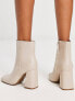 New Look heeled ankle boots in off white