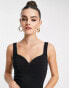 Topshop – Bengaline-Minikleid in Schwarz mit Glitzersteinbesatz am Ausschnitt Черный, 44 - фото #3