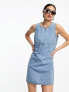 ONLY denim pinafore dress in blue