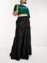 Фото #1 товара COLLUSION tiered maxi skirt in black