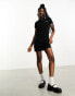 Fred Perry twin tipped polo shirt dress in black Черный, 34 - фото #1