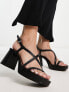 Фото #3 товара & Other Stories heeled strappy platform sandals in black
