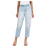 Фото #1 товара Jordache High Rise Paperbag Straight Jean Pant Womens XL Light Blue Cotton Solid