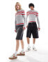 Фото #4 товара Reclaimed Vintage unisex knitted top with red stripe