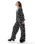 Фото #1 товара Wednesday's Girl polka dot v-neck jumpsuit in black