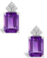 Фото #3 товара Серьги Macy's Amethyst and Diamond Stud