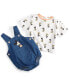 Фото #1 товара Baby Boys Mickey Mouse T-Shirt & Woven Denim Shortall, 2 Piece Set