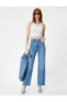 Фото #4 товара Düz Paça Kot Pantolon Cepli - Nora Longer Straight Jeans
