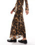 Фото #3 товара Vero Moda abstract mesh maxi skirt co-ord in brown