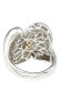 ფოტო #3 პროდუქტის Suzy Levian Sterling Silver Cubic Zirconia Pave Puff "X" Ring