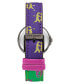 ფოტო #3 პროდუქტის Women's Multi Colored- Green, Purple, Pink, Yellow Polyurethane Leather with Steve Madden Logo and Stitching Watch, 36mm