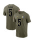 Фото #1 товара Men's Jalen Ramsey Olive Los Angeles Rams 2022 Salute To Service Name and Number T-shirt