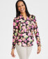 Фото #1 товара Women's Printed Flap-Pocket Blouse, Created for Macy's