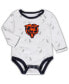 ფოტო #2 პროდუქტის Newborn and Infant Boys and Girls White, Navy Chicago Bears Dream Team Raglan Onesie Pants and Hat Set