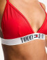 Tommy Jeans archive triangle bikini top in red Красный, XL - EU 42 - фото #3