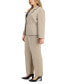 ფოტო #3 პროდუქტის Plus Size Framed Twill Two-Button Pantsuit