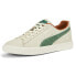 Фото #2 товара Puma Clyde Firm Ground Lace Up Mens Green, Off White Sneakers Casual Shoes 3911