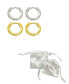 ფოტო #3 პროდუქტის 14K Gold-Plated and Silver-Plated Set of Huggie Hoop Earrings