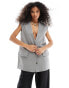 Фото #2 товара ASOS DESIGN drop shoulder oversized waistcoat in grey