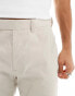 ASOS DESIGN smart skinny fit linen blend trousers in stone