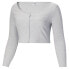 Puma Classics Ribbed Scoop Neck Long Sleeve T-Shirt Plus Womens Grey Casual Tops