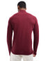 Polo Ralph Lauren icon logo slim fit long sleeve pique polo in burgundy marl Бордовый, M - Chest 38-40 - фото #4