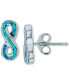 ფოტო #1 პროდუქტის Lab-Created Blue Opal Infinity Stud Earrings (1/3 ct. t.w.) in Sterling Silver