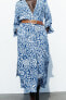 Фото #5 товара Платье-рубашка миди с принтом и ремнем ZARA