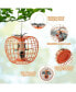 Squirrel-Proof Pumpkin Bird Feeder with Cage 4 Metal Ports 4 Perches Drainage Hole