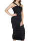 Women's Halter Neck Ruched Bodycon Mid Dress