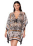 Фото #1 товара Bleu Rod Beattie Womens Chiffon Caftan, in Urban Oasis Print, Size Medium Black