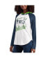 Фото #1 товара Women's White Seattle Seahawks MVP Raglan Hooded Long Sleeve T-shirt