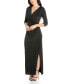 ფოტო #3 პროდუქტის Women's Fitted V-Neck Side Slit Maxi Dress