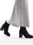 ONLY faux leather heeled boot in black