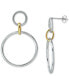 ფოტო #1 პროდუქტის Polished Interlocking Circle Drop Earrings in Sterling Silver & 18k Gold-Plate, Created for Macy's