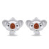 Playful silver earrings Koala EA805W