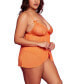 Фото #3 товара Plus Size Laced Flyaway Babydoll and Panty 2 Pc Lingerie Set
