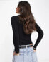 Фото #2 товара ONLY roll neck top in black