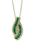 Фото #1 товара EFFY® Emerald (7/8 ct. t.w.) & Diamond (1/5 ct. t.w.) 18" Pendant Necklace in 14k Gold