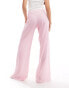 ASOS DESIGN wide leg trousers in pink stripe