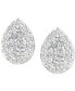 ფოტო #3 პროდუქტის Diamond Pear-Cut Halo Stud Earrings (3/4 ct. t.w.) in 14k White Gold