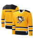 ფოტო #4 პროდუქტის Men's Gold, Black Pittsburgh Penguins Cross Check Jersey V-Neck Long Sleeve T-shirt