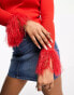 Фото #2 товара Wednesday's Girl fitted rib jumper with fluffy cuffs in red