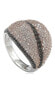 ფოტო #1 პროდუქტის Suzy Levian Sterling Silver Cubic Zirconia Pave Pink & Black Ring