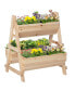 Фото #1 товара Raised Garden Bed A-shaped Wooden Planter Box with Nonwoven Fabric
