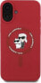 Фото #3 товара Karl Lagerfeld KARL LAGERFELD futerał do IPHONE 16 Plus kompatybilny z MagSafe KLHMP16MSCMKCRHR (Silicone KC Body Ring) czerwony