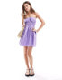 Фото #2 товара ASOS DESIGN mini bandeau sundress with ruched bust detail in lavender