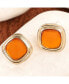 ფოტო #2 პროდუქტის Women's Orange Geometric Stone Stud Earrings